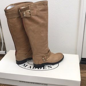 Knee high Tan Steve Madden Leather Boots